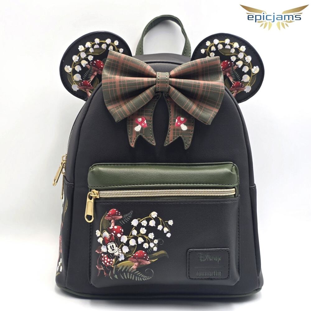 Loungefly Disney Minnie Mouse Mushroom Ears Mini Backpack New